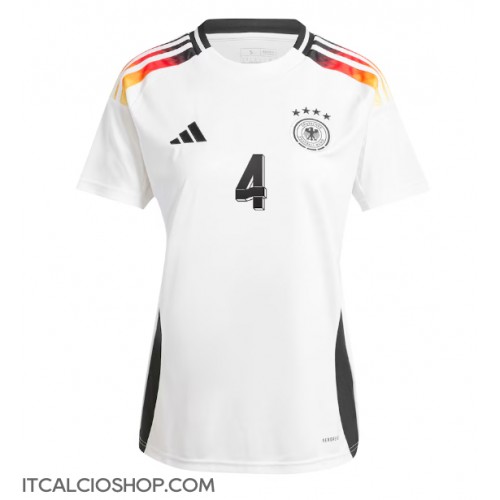 Germania Jonathan Tah #4 Prima Maglia Femmina Europei 2024 Manica Corta
